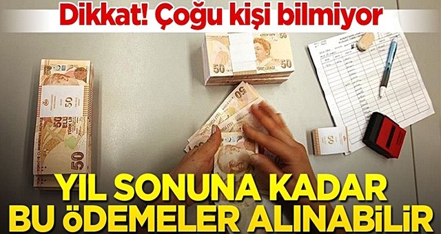 Çoğu vatandaş bilmiyor... Yıl sonuna kadar bu ödemeler alınabilir