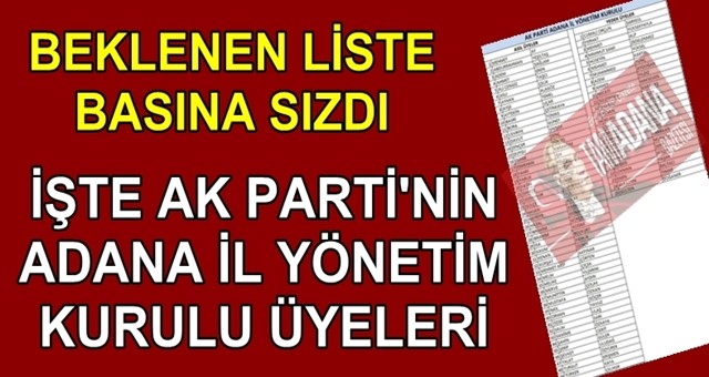 Ak Parti il yönetim listesi basına sızdırıldı