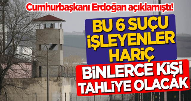 Bu 6 suçu işleyenler hariç, binlerce kişi tahliye olacak