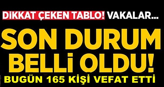 Bugün 165 kişi vefat etti