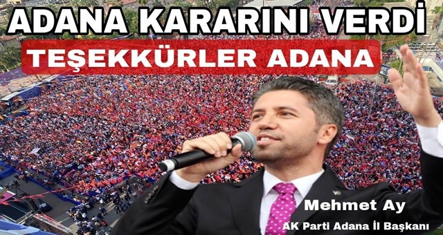 Başkan Mehmet Ay'dan miting teşekkürü