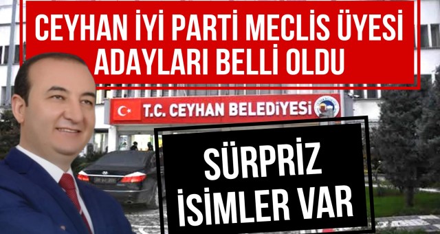 Ceyhan İYİ Parti Meclis Üyesi Adayları Belli Oldu