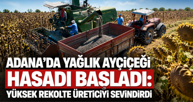 Adana’da yağlık ayçiçeği hasadı başladı...
