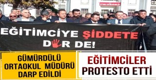 Ceyhan'da Okul Müdürüne Saldırı Protesto Edildi