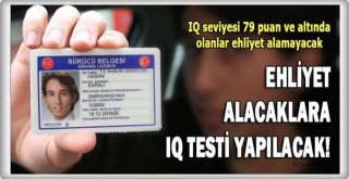 Ehliyet Alacaklara IQ Testi Yapılacak!