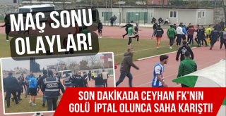 Ceyhan FK maçının son dakikasında verilmeyen Gol sonrası ortalık karıştı!