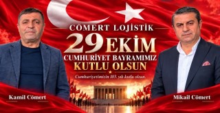 İş insanları Kamil Cömert sağ ve Mikail Cömert'ten 29 Ekim Cumhuriyet Bayramı Mesajı